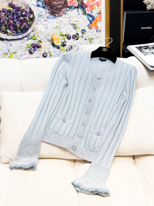 Chanel 25B Light blue cardigan