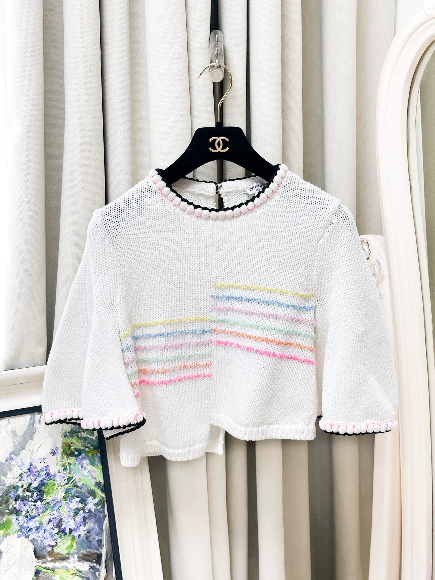 Chanel 24S white and colorful top