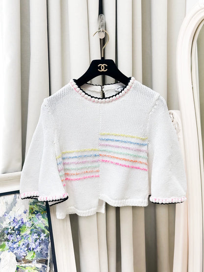 Chanel 24S white and colorful top