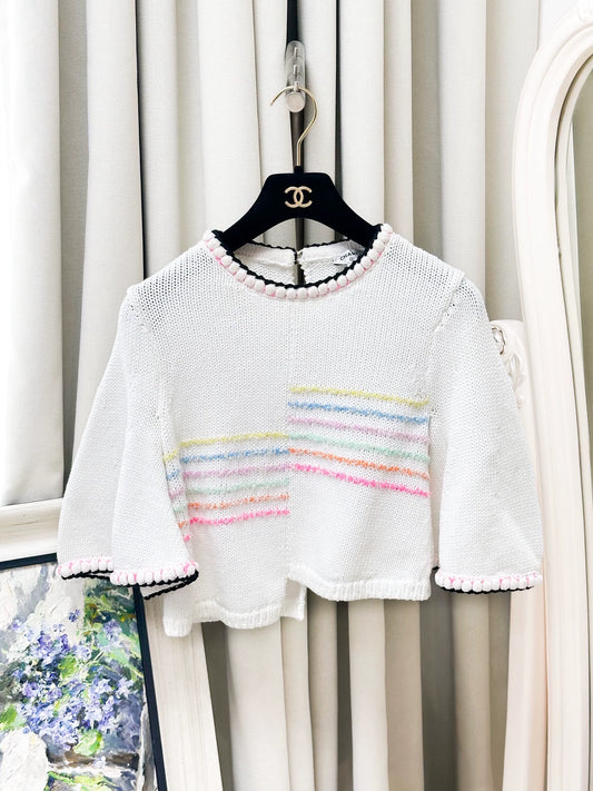 Chanel 24S white and colorful top