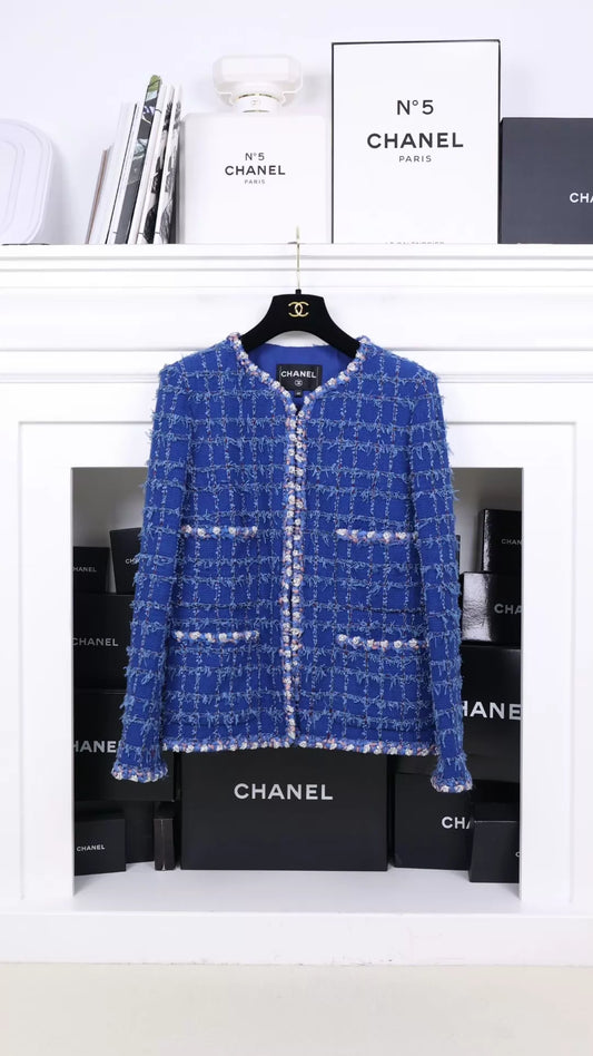 Chanel 23C blue tweed jacket