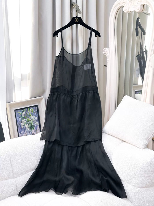 Chanel 24S black silk dress