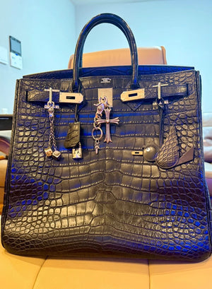 Hermes HAC 40 Black Matte Alligator Palladium hardware