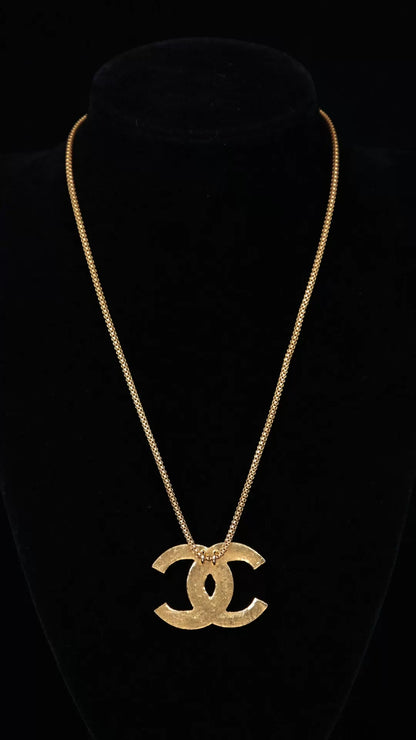 Chanel 19 Black Gold CC Pendant Necklace