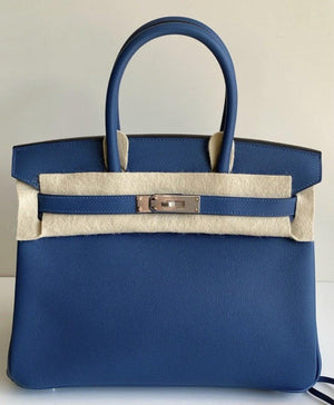 Hermes Birkin 30 Deep Blue Epsom Palladium hardware