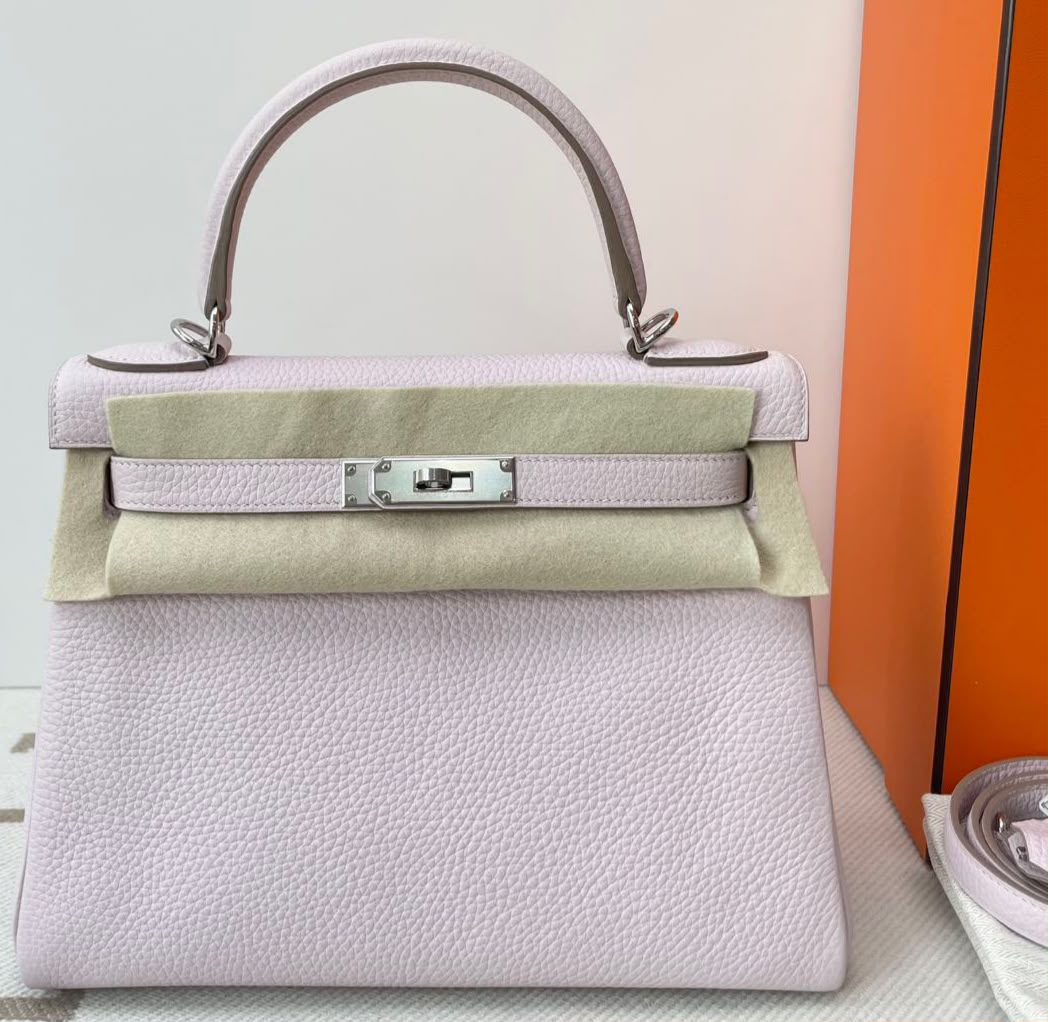 Hermes Kelly 28 Mauve Pale Tc Palladium hardware