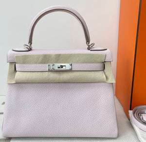 Hermes Kelly 28 Mauve Pale Tc Palladium hardware