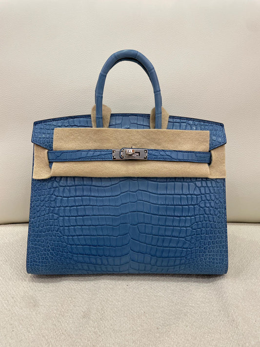 Hermes Birkin 25 Haneda porosus palladium hardware