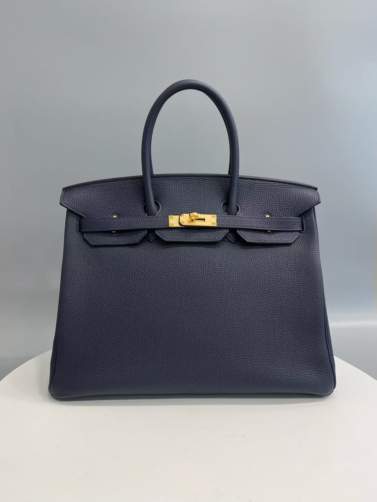 Hermes Birkin 35 blue unit Togo gold hardware