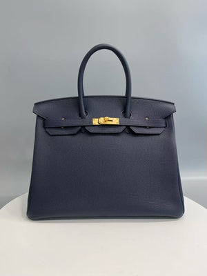 Hermes Birkin 35 blue unit Togo gold hardware