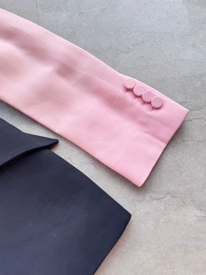 McQueen Early Spring New Black and Pink Fitted Blazer