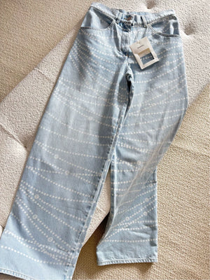 Chanel 25P light-colored pearl wide-leg trousers