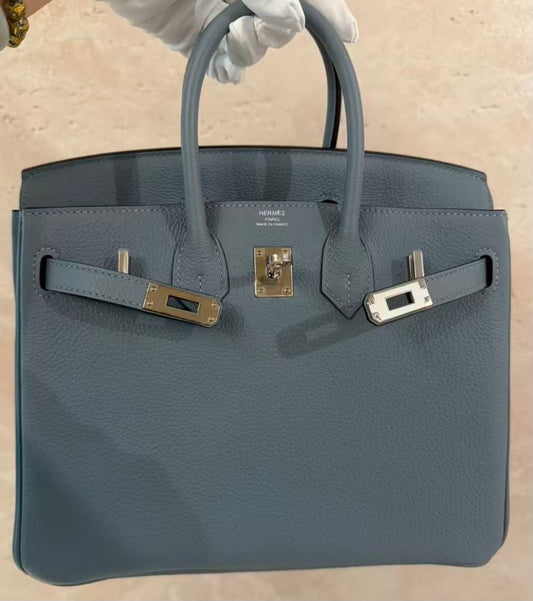 Hermès Birkin 25 Blue Lin Togo Palladium Hardware