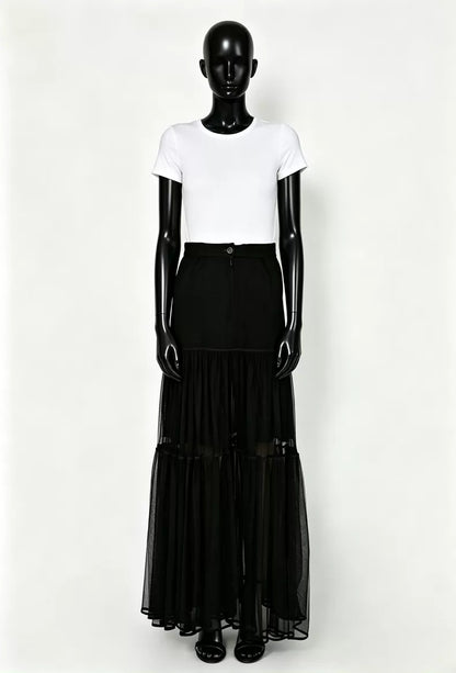 Chanel 94 Black Mesh Skirt