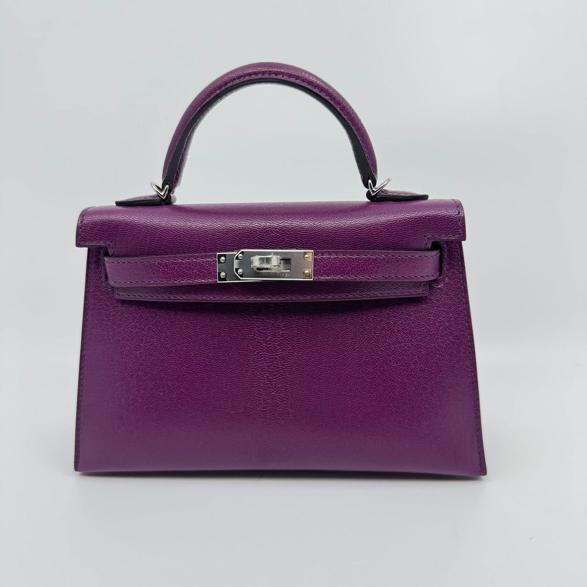 Hermes Mini Kelly 20 Anemone Chevre Palladium hardware
