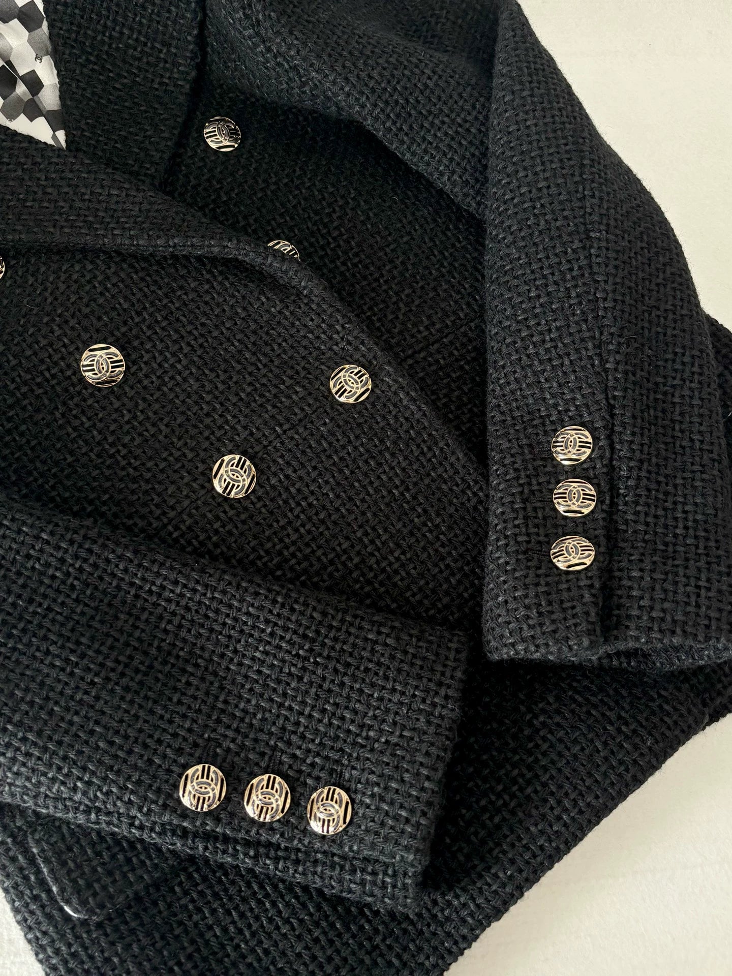 Chanel 21P Black Tweed Jacket