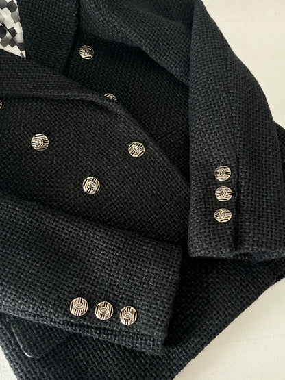 Chanel 21P Black Tweed Jacket