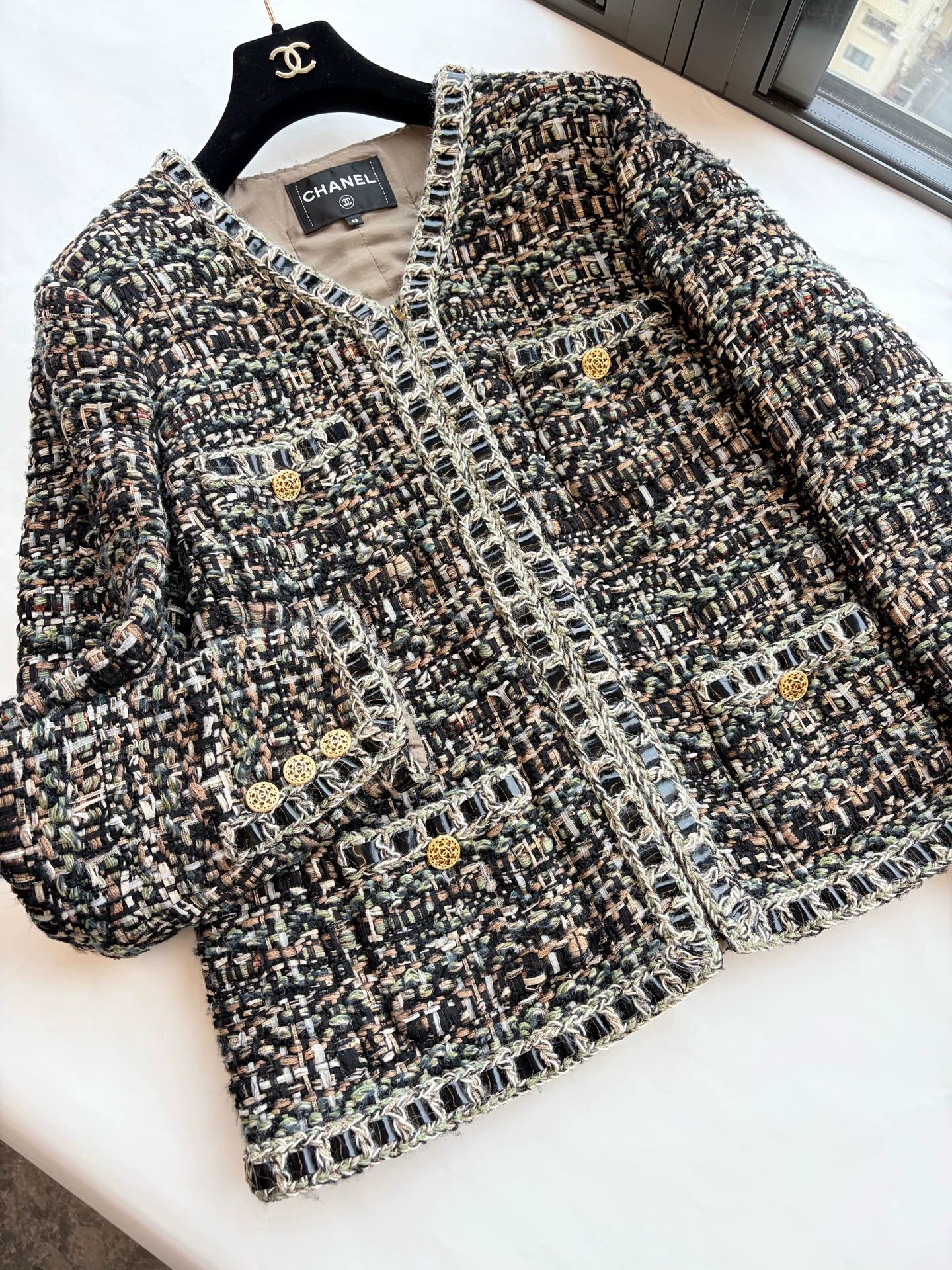 Chanel 2016 Brown-Green Tweed Jacket