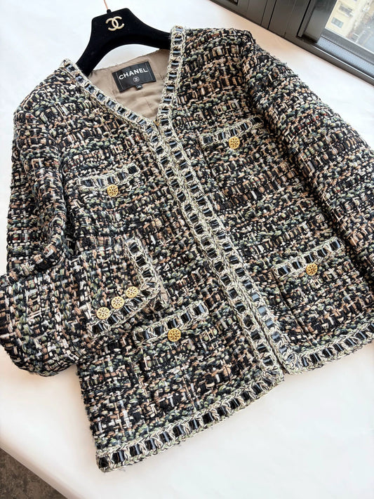 Chanel 2016 Brown-Green Tweed Jacket