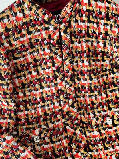 Chanel 23A Orange and Red Color Block Jacket