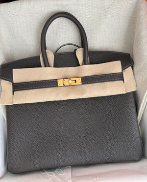 Hermes Birkin 25 Bai Brun gold hardware