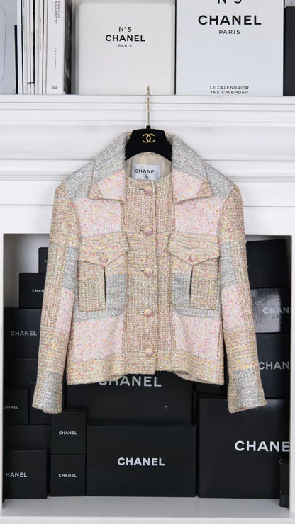 Chanel 24C Colorful Tweed Jacket, and Skirt Set