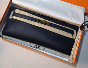 Hermes Kelly cut Navy Shift Gold hardware