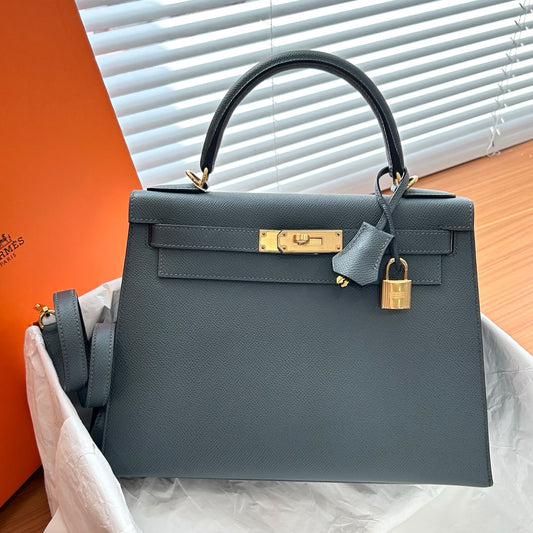 Hermes Kelly 28 Orage Epsom gold hardware