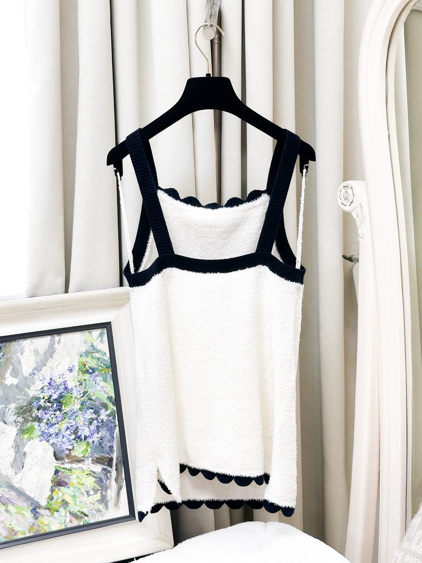 Chanel 26C white and black camisole