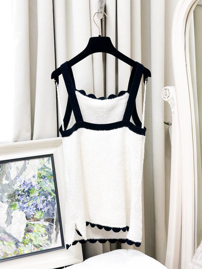 Chanel 26C white and black camisole