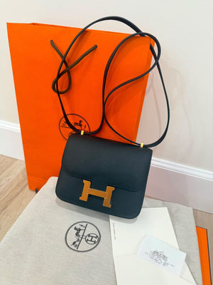 Hermes Constance 18 Black Epsom Gold hardware