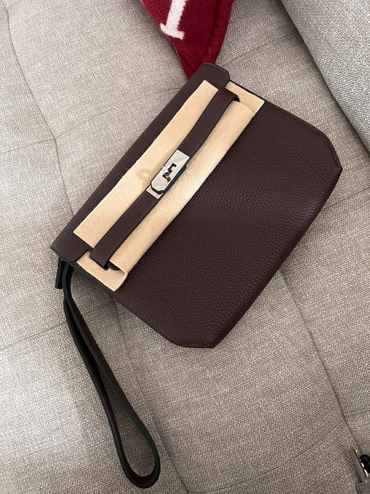Hermes Kelly Depeches Chocolat Togo Palladium hardware