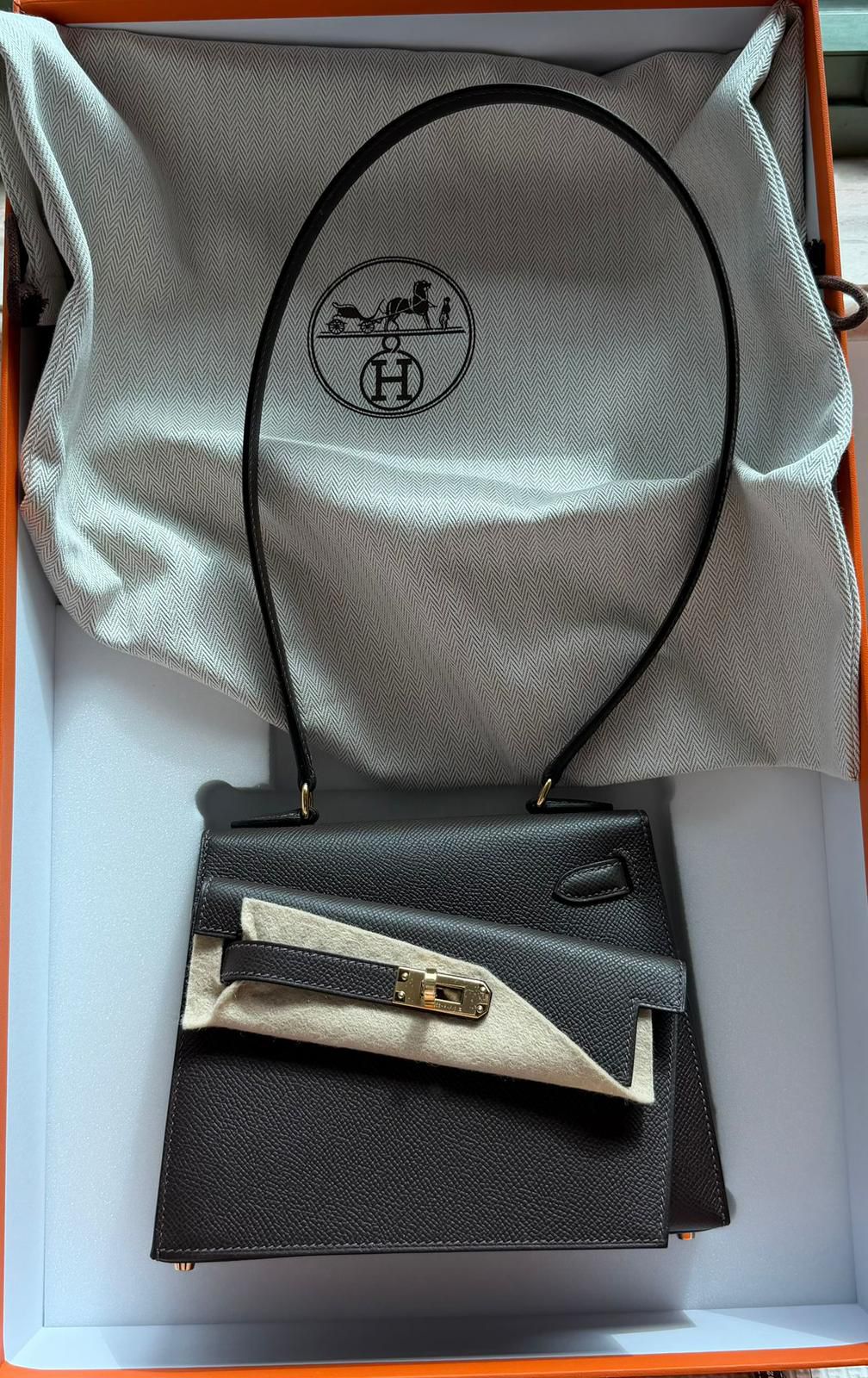 Hermes désordre Ebene Epsom gold hardware