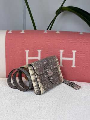 Hermes Kelly Dépêches Ombre Lizard Palladium hardware