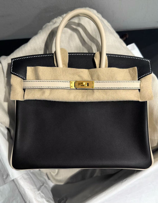 Hermes Birkin 25 HSS Black / Nata Swift Gold hardware