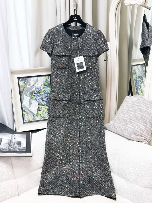 Chanel 21A grey long dress