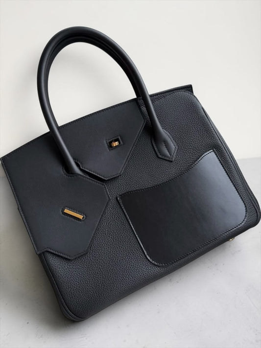 Hermès Birkin 30 En Desordre Black Swift / Togo Gold Hardware