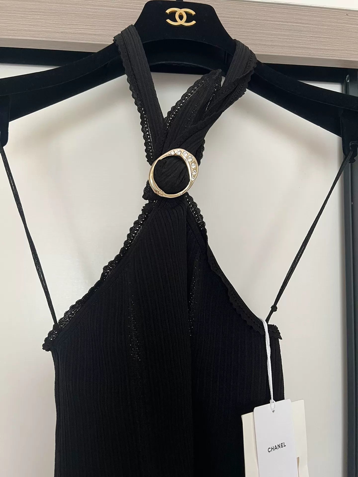 Chanel 26C black halter neck top