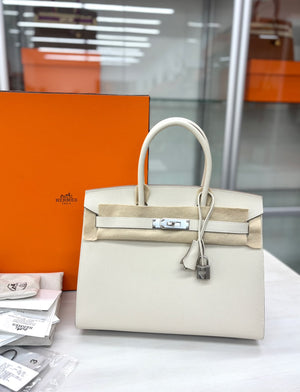 Hermes Birkin 30 Sellier Craie Epsom Palladium hardware