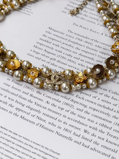 Chanel 18c Pearl Embroidered necklace