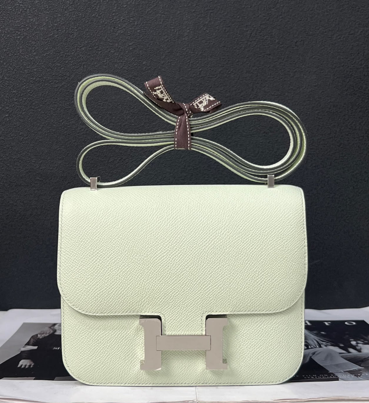 Hermes Constance 18 vert fizz Epsom palladium hardware