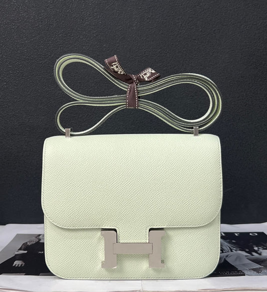 Hermes Constance 18 vert fizz Epsom palladium hardware