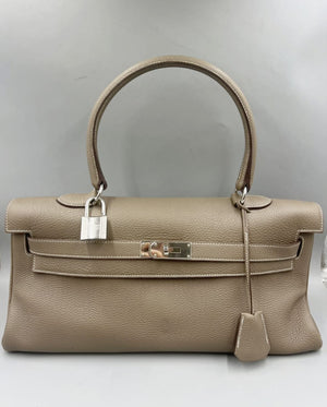 Hermes Kelly Shoulder 42 Etoupe TC Palladium hardware
