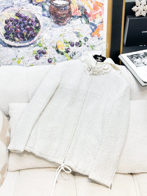 Chanel 25C white camellia jacket