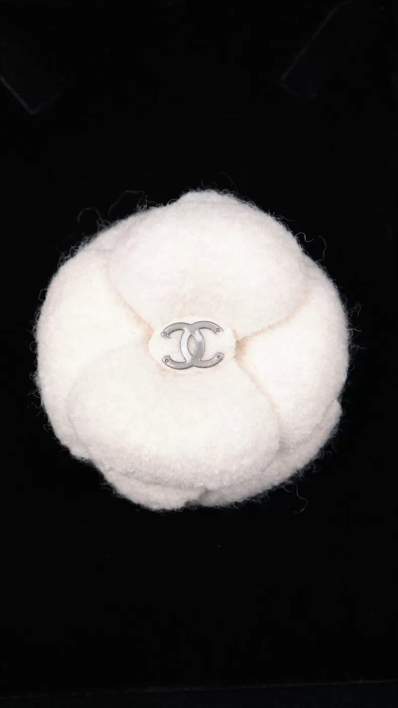 Chanel White Camellia Brooch