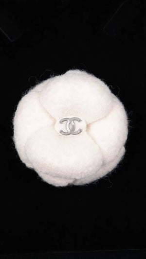 Chanel White Camellia Brooch