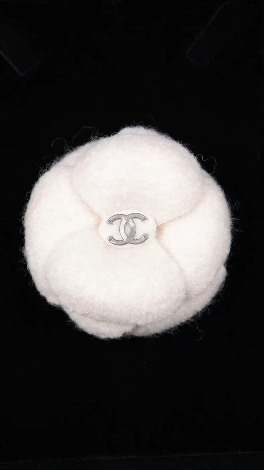 Chanel White Camellia Brooch