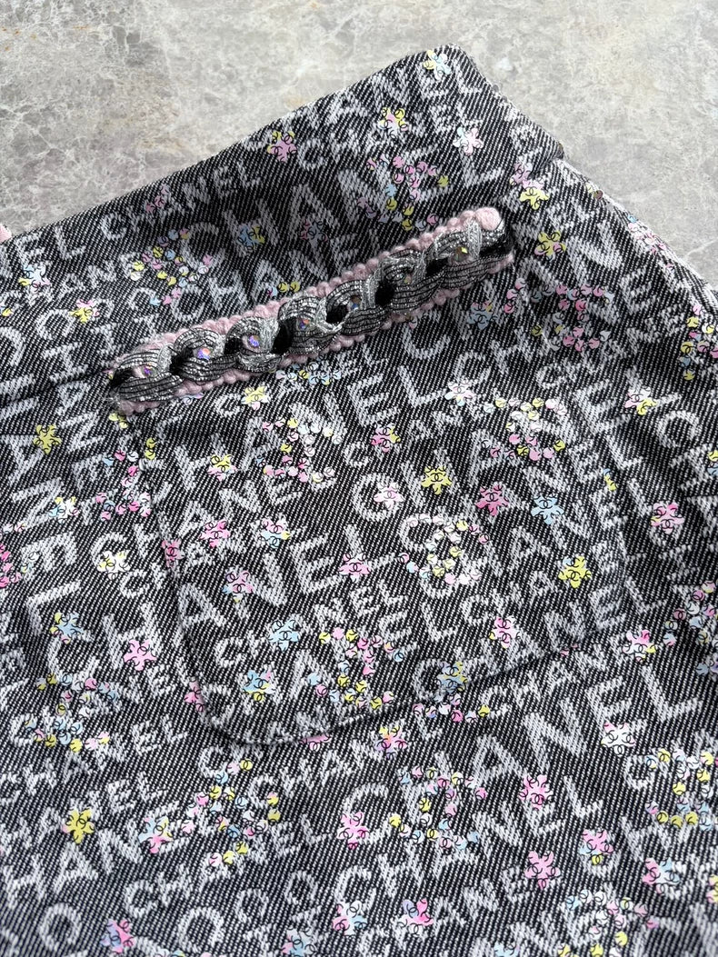 Chanel 24c all-over logo print midi skirt
