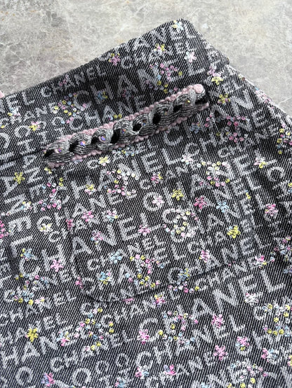 Chanel 24c all-over logo print midi skirt