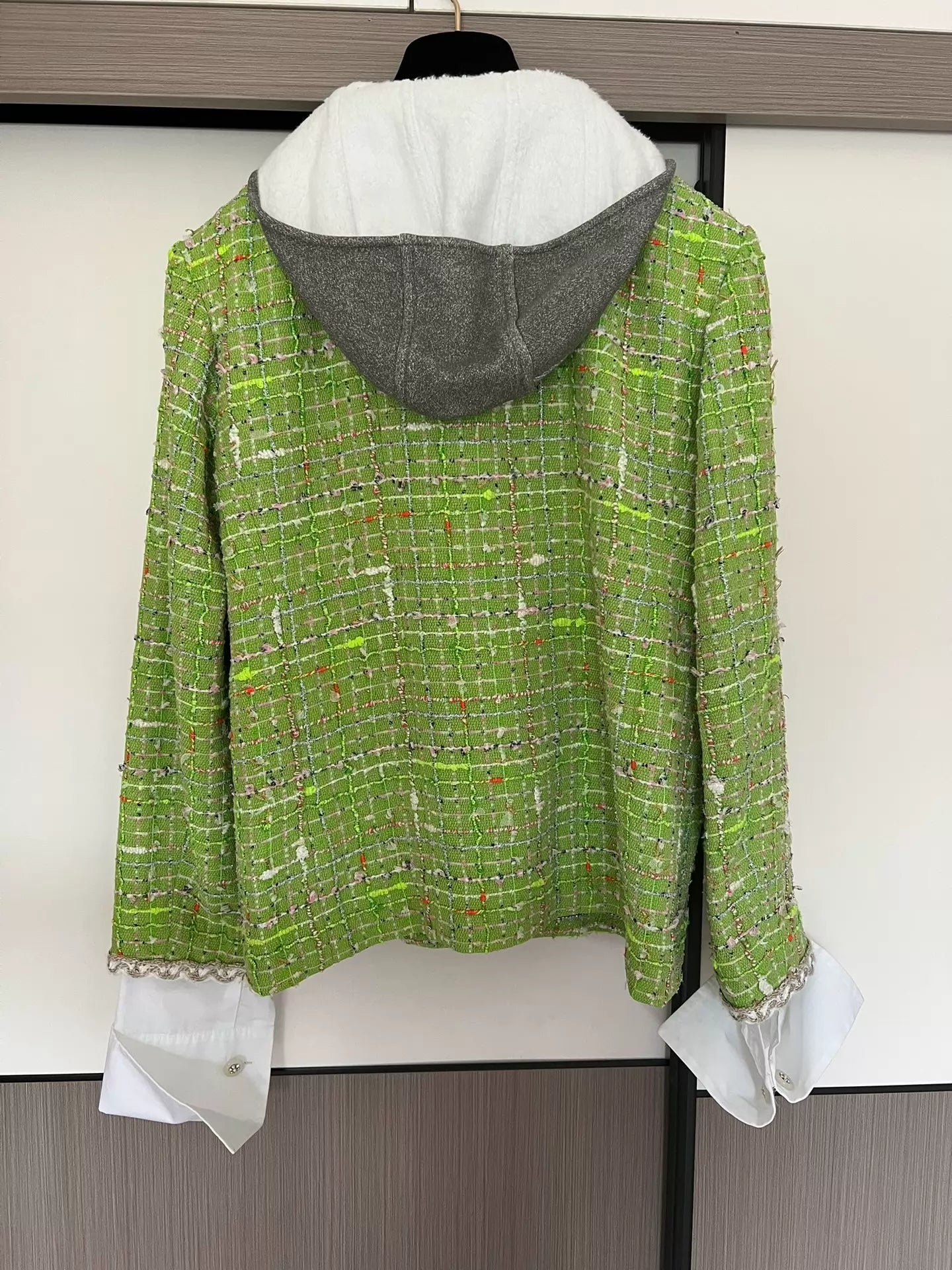 Chanel 25C green hooded jacket
